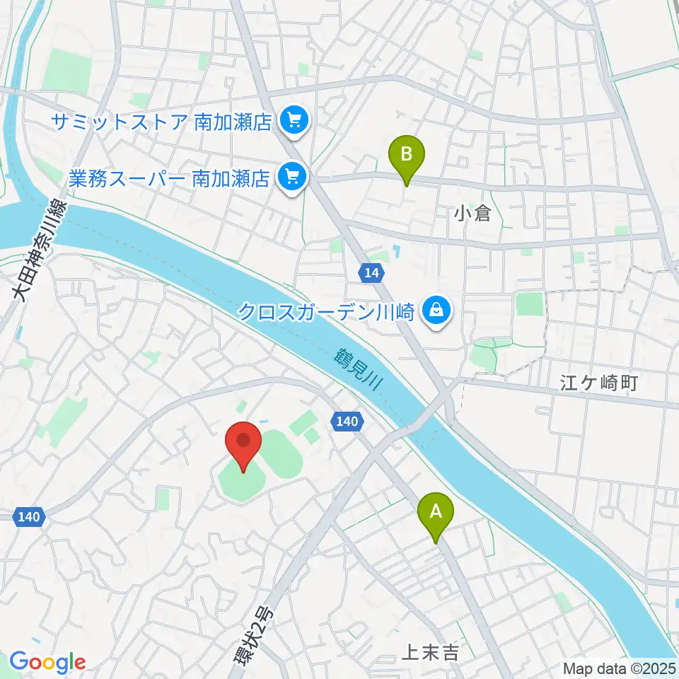 東芝総合グラウンド・野球場周辺のホテル一覧地図