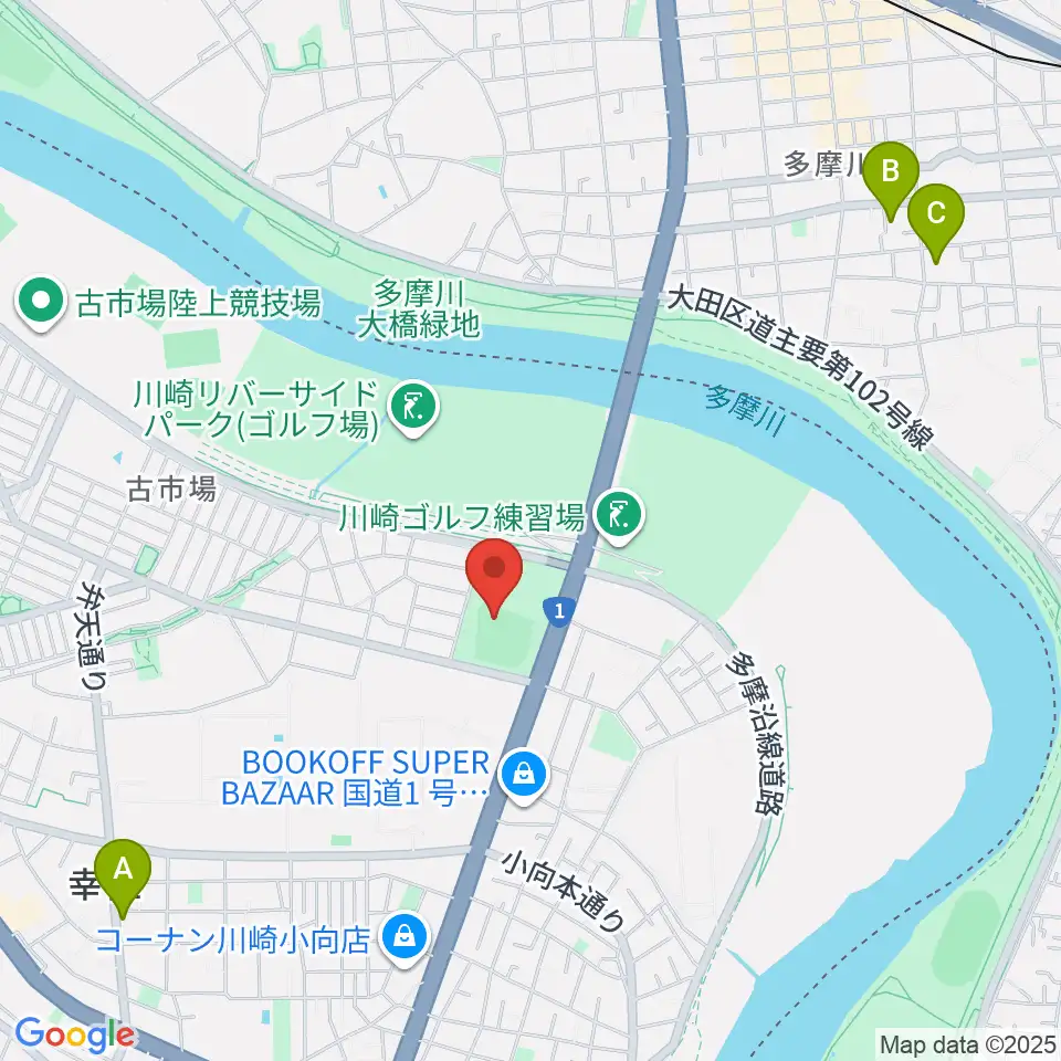 御幸公園野球場周辺のホテル一覧地図