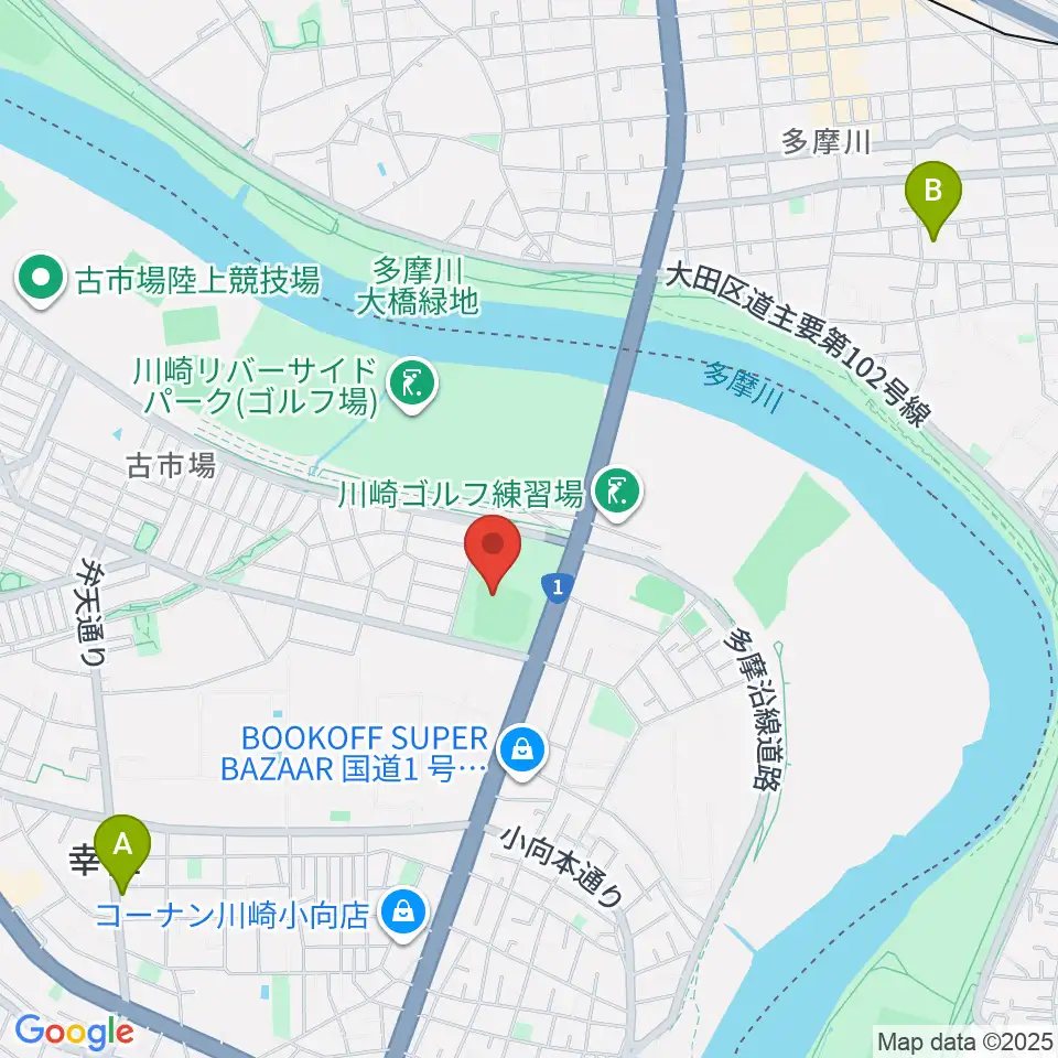 御幸公園野球場周辺のホテル一覧地図