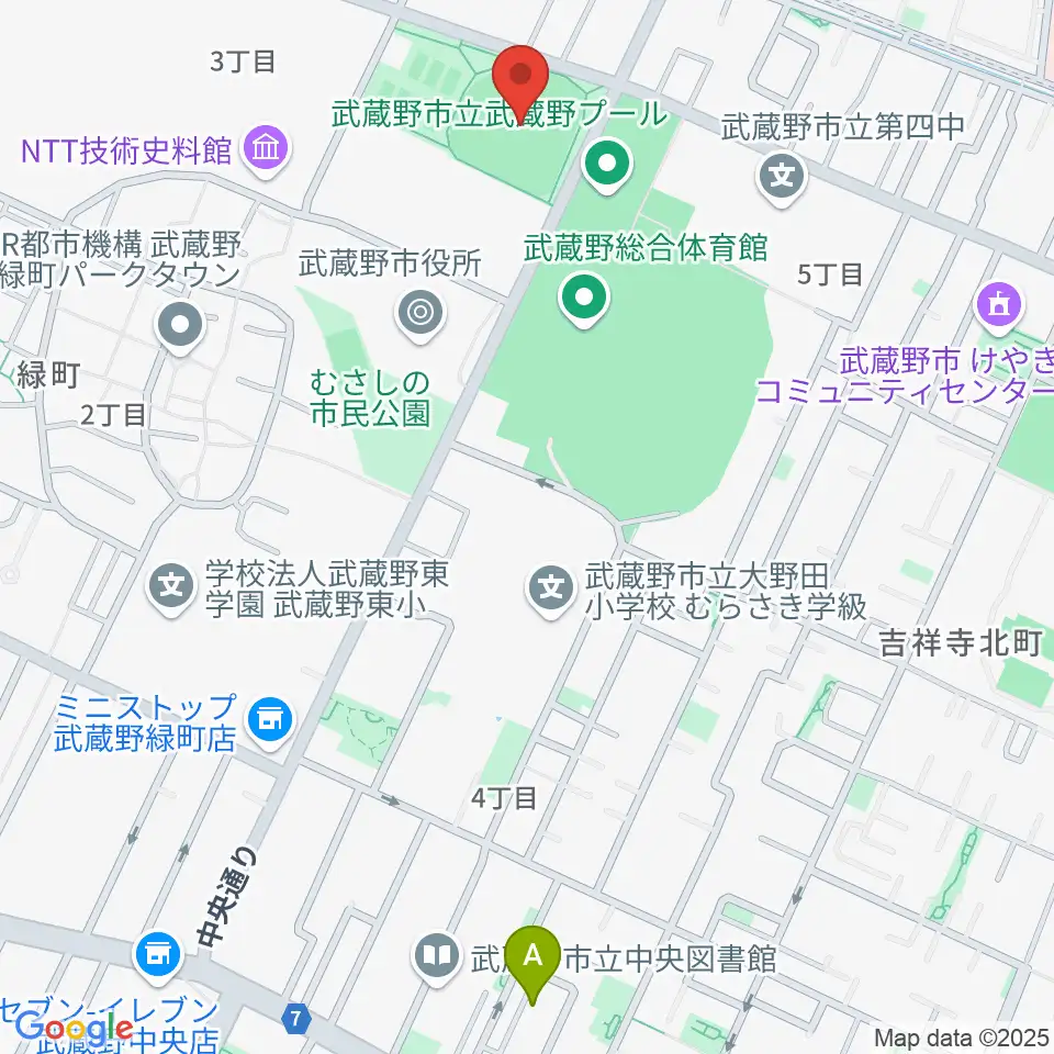 武蔵野軟式野球場周辺のホテル一覧地図