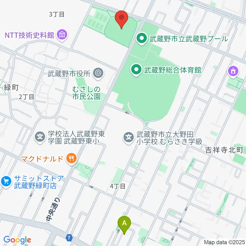 武蔵野軟式野球場周辺のホテル一覧地図