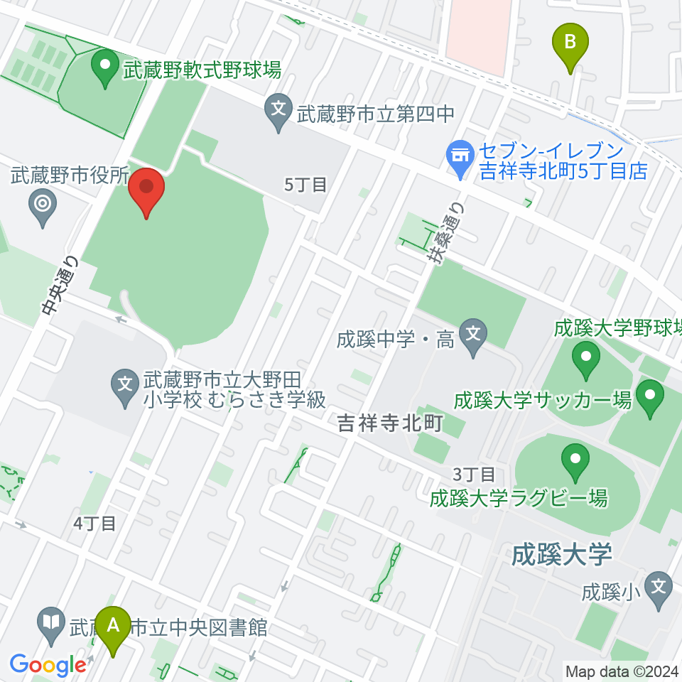 武蔵野総合体育館周辺のホテル一覧地図