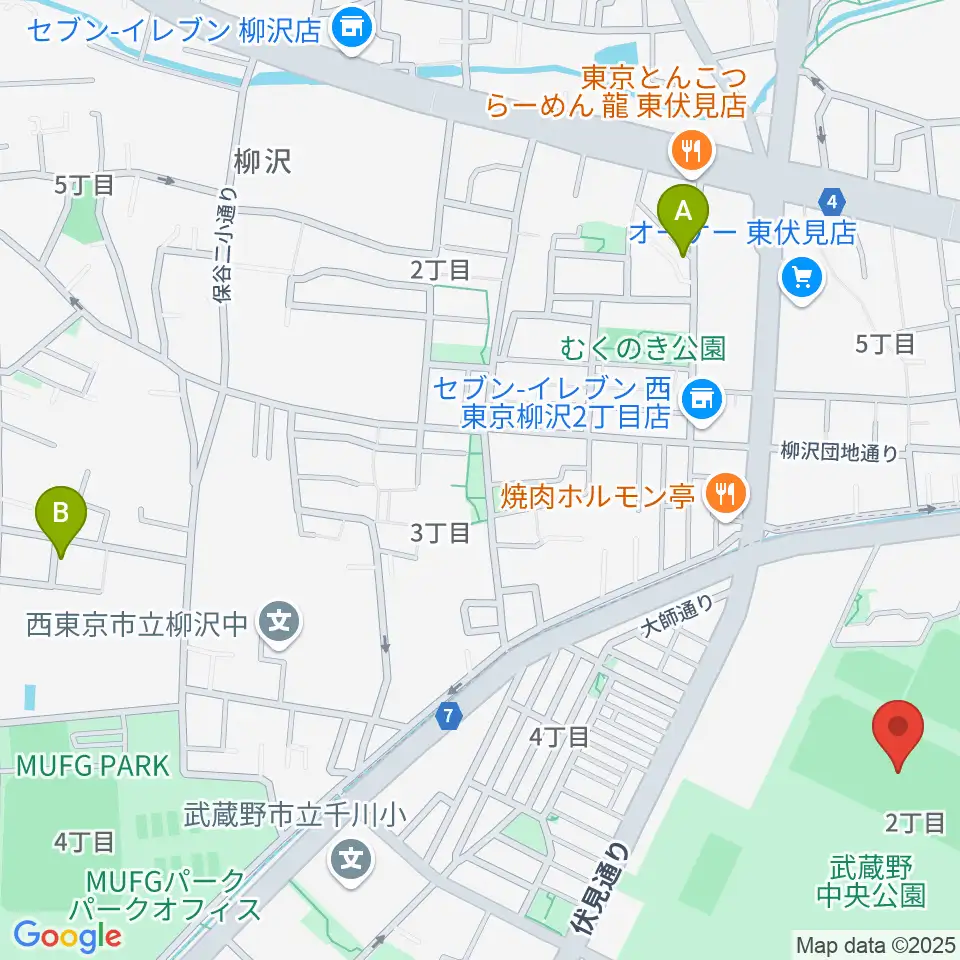 武蔵野中央公園スポーツ広場周辺のホテル一覧地図