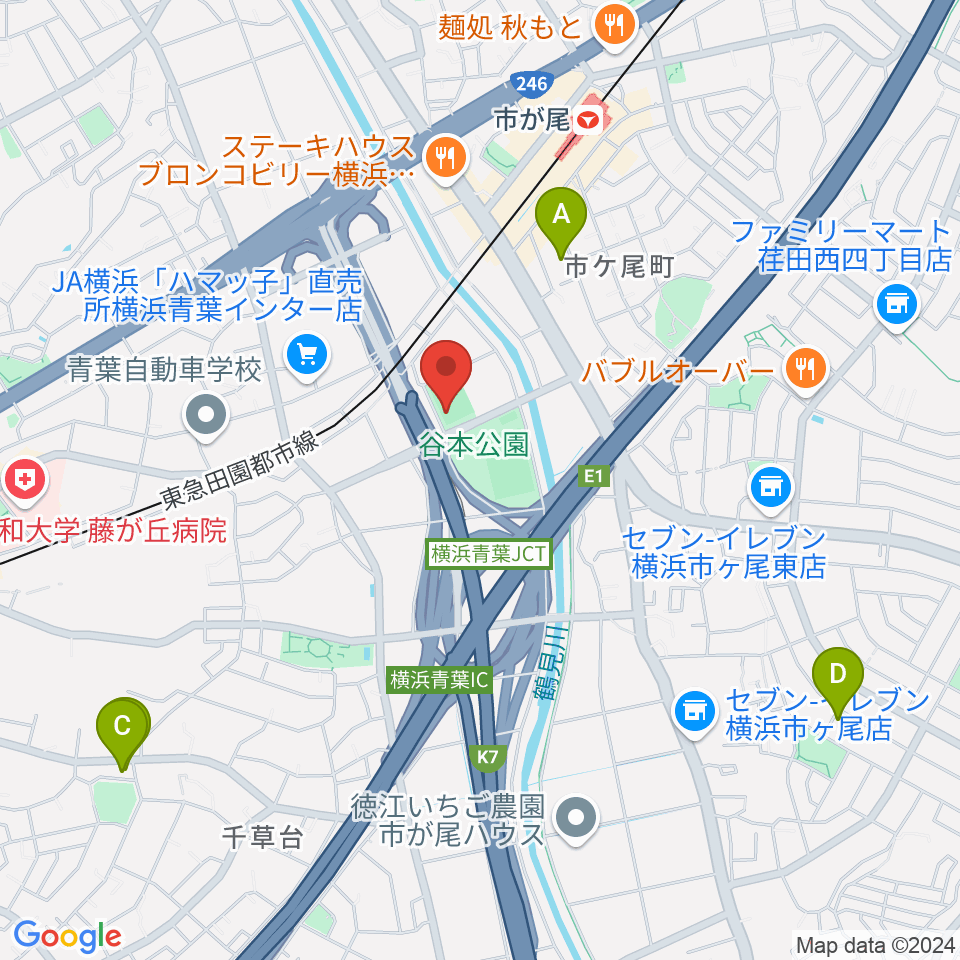 谷本公園多目的運動広場周辺のホテル一覧地図