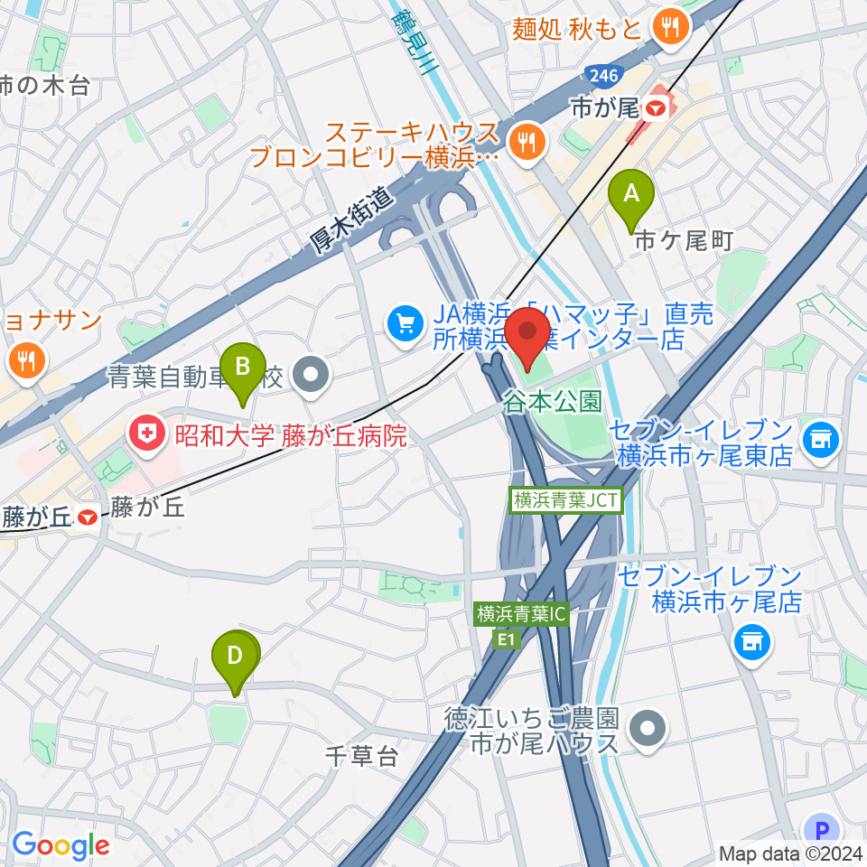 谷本公園多目的運動広場周辺のホテル一覧地図