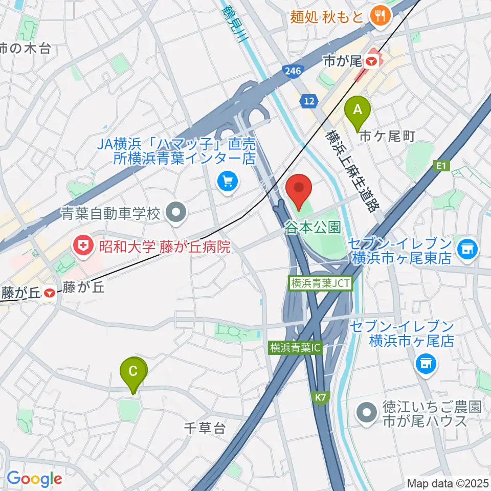 谷本公園多目的運動広場周辺のホテル一覧地図
