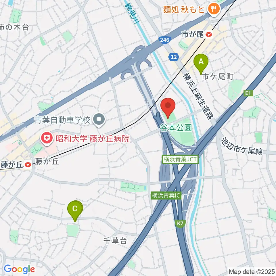 谷本公園多目的運動広場周辺のホテル一覧地図