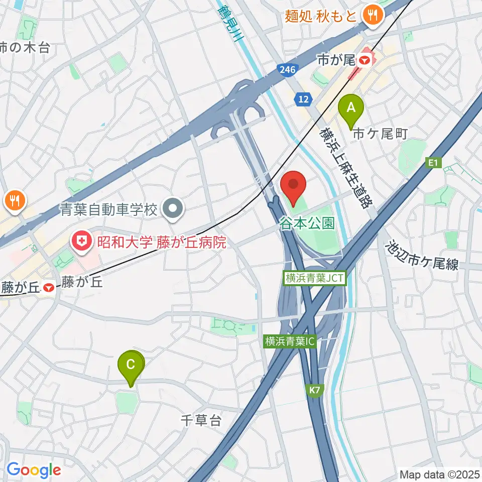 谷本公園多目的運動広場周辺のホテル一覧地図