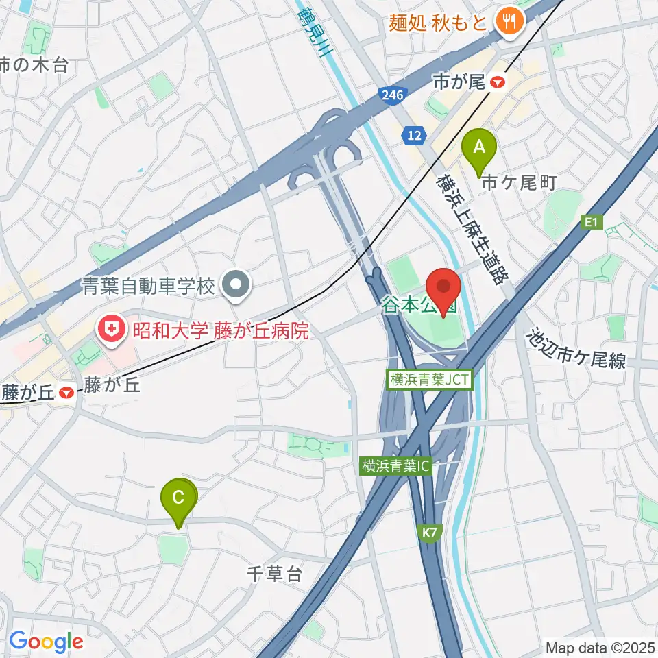 谷本公園球技場 周辺のホテル一覧地図
