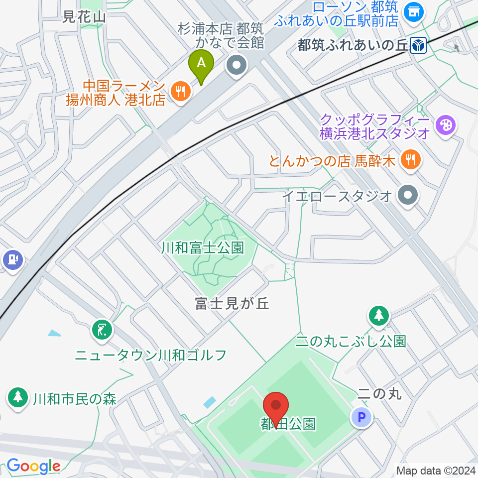 都田公園運動広場 周辺のホテル一覧地図