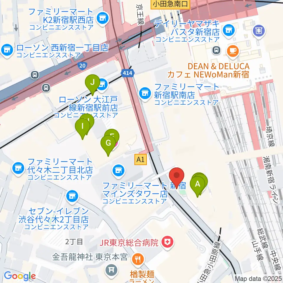 スタジオキーボード周辺のホテル一覧地図