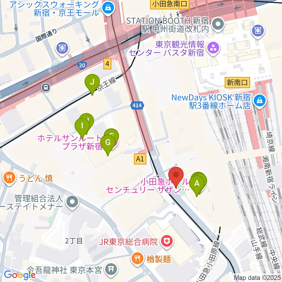 スタジオキーボード周辺のホテル一覧地図