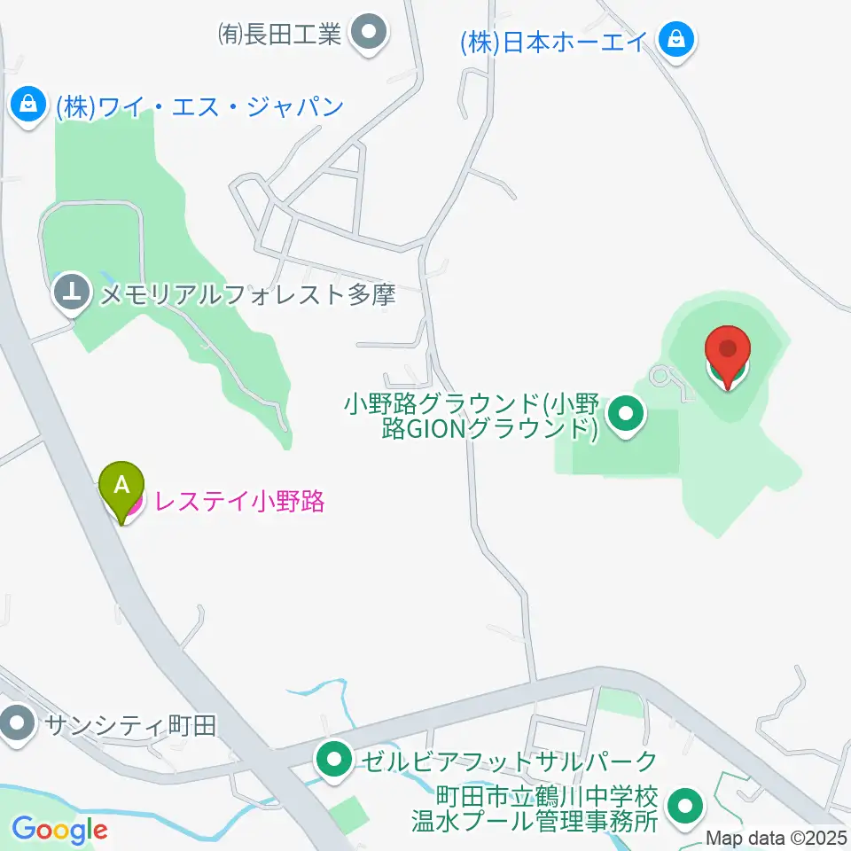 小野路GIONベースボールパーク周辺のホテル一覧地図
