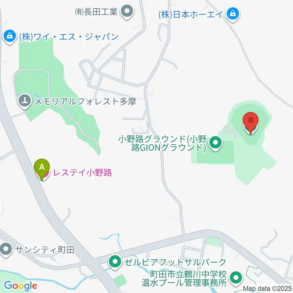 小野路GIONベースボールパーク周辺のホテル一覧地図
