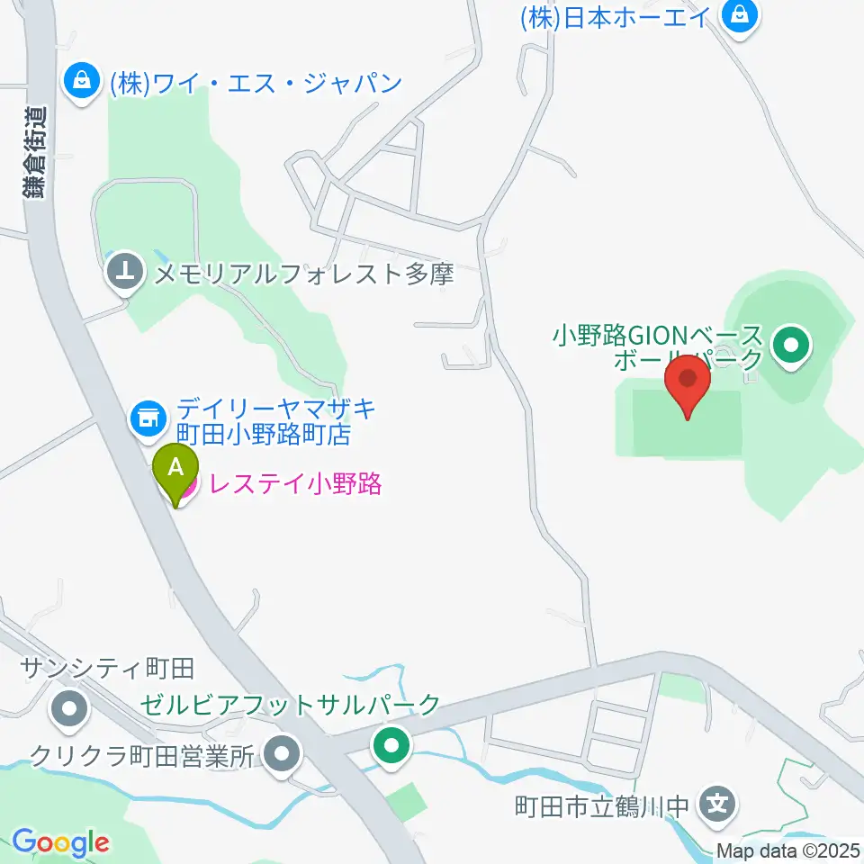 小野路GIONグラウンド周辺のホテル一覧地図