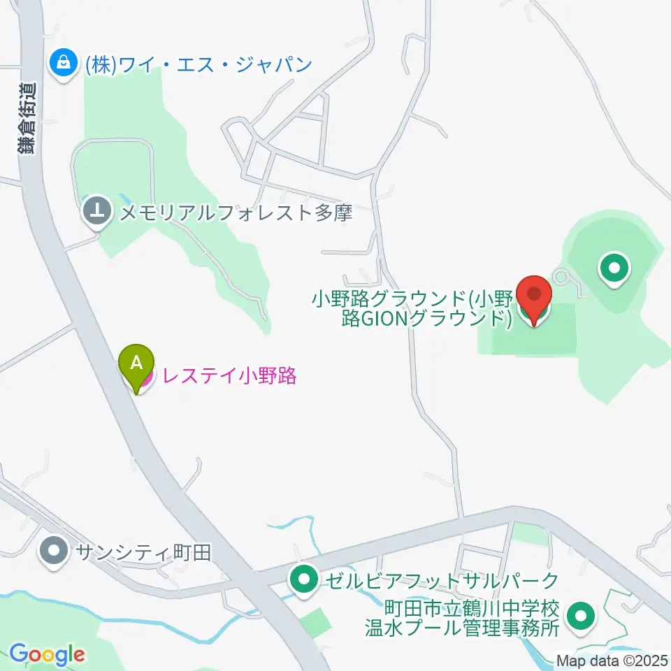 小野路GIONグラウンド周辺のホテル一覧地図