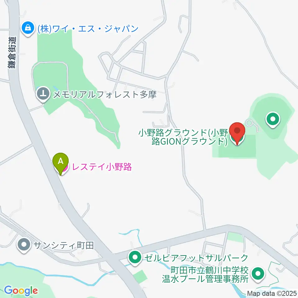 小野路GIONグラウンド周辺のホテル一覧地図