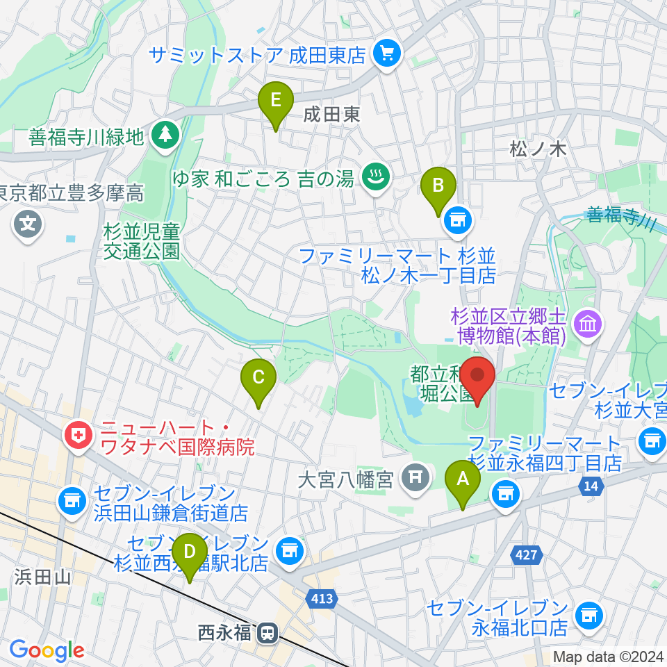 和田堀公園第一競技場周辺のホテル一覧地図