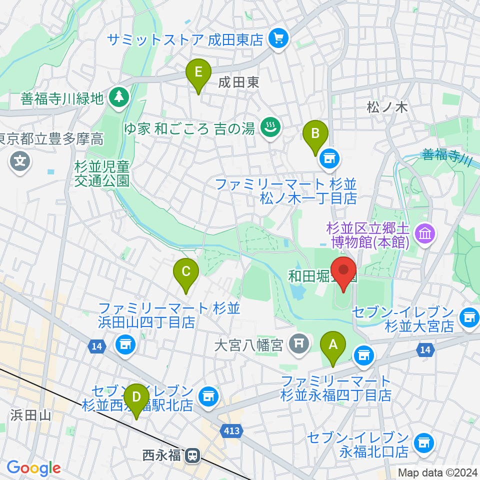 和田堀公園第一競技場周辺のホテル一覧地図