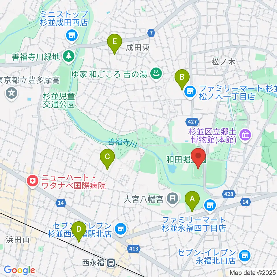和田堀公園第一競技場周辺のホテル一覧地図