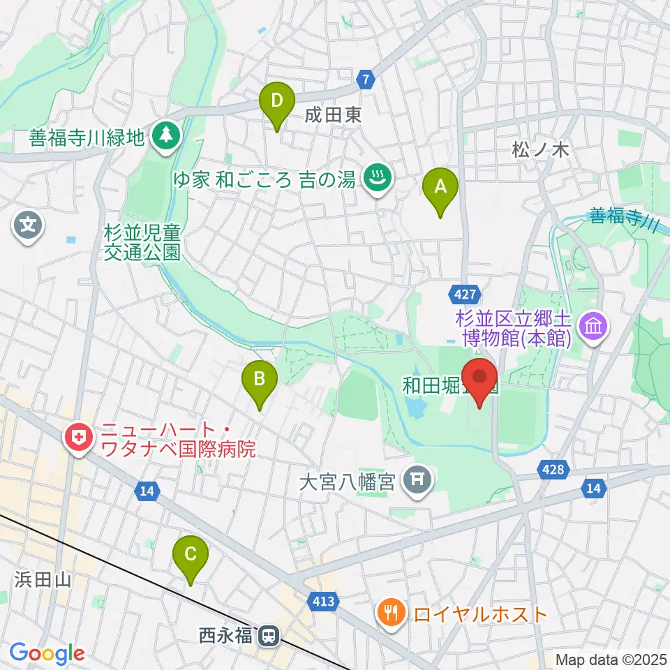 和田堀公園第一競技場周辺のホテル一覧地図