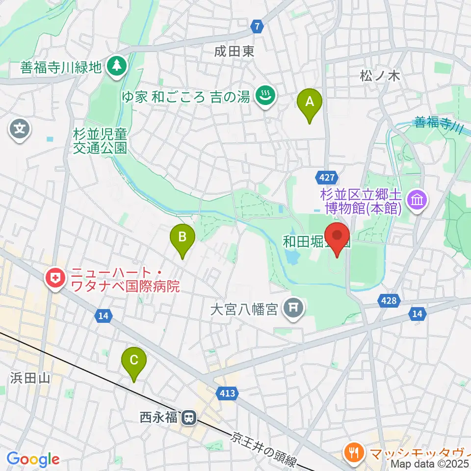 和田堀公園第一競技場周辺のホテル一覧地図