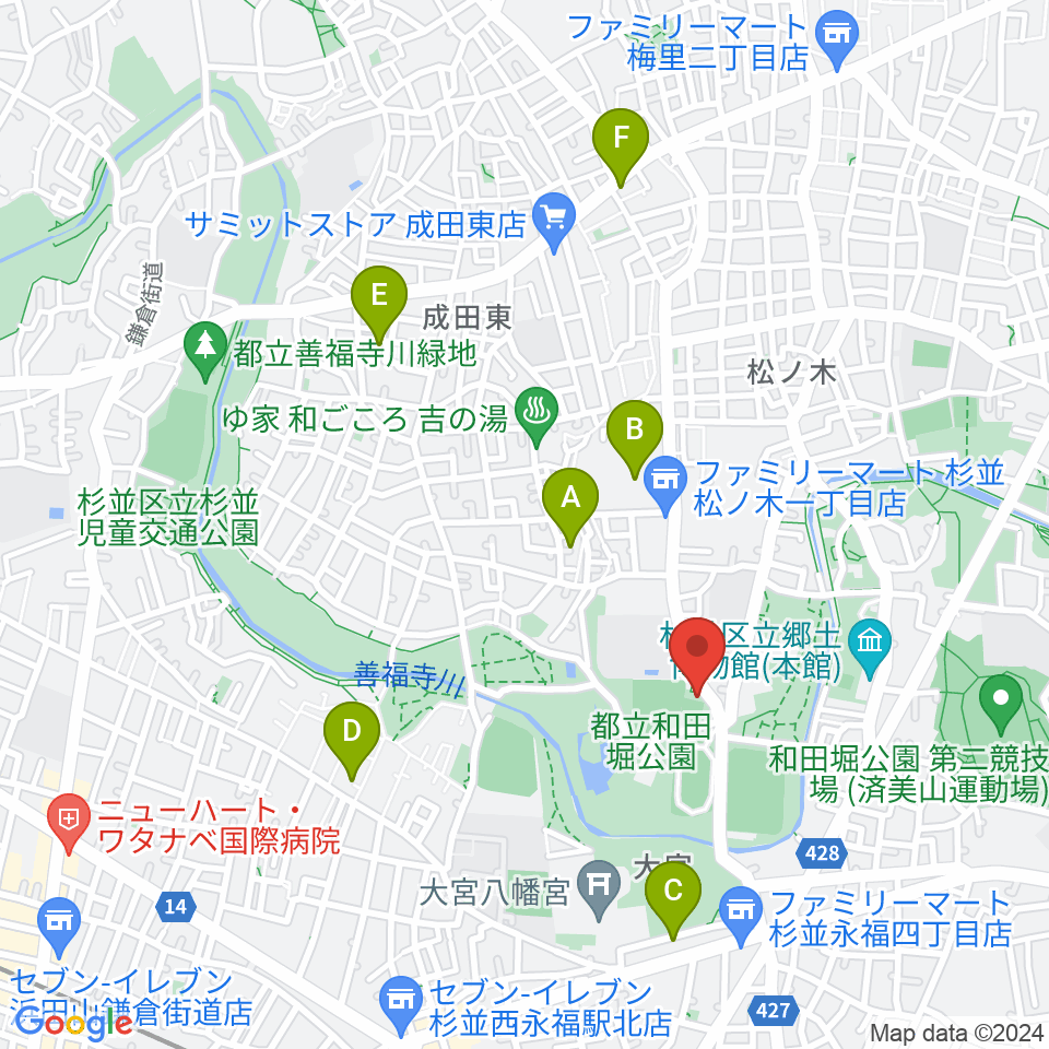 松ノ木運動場軟式野球場周辺のホテル一覧地図