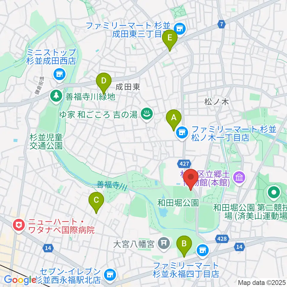 松ノ木運動場軟式野球場周辺のホテル一覧地図