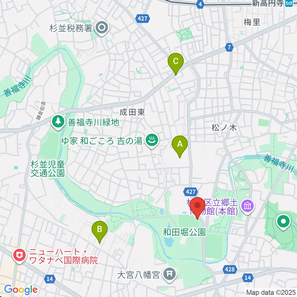 松ノ木運動場軟式野球場周辺のホテル一覧地図