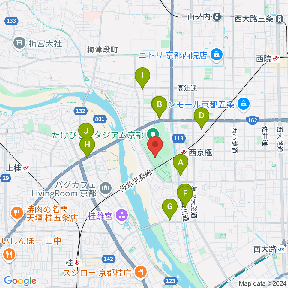 東寺ハウジングフィールド西京極周辺のホテル一覧地図