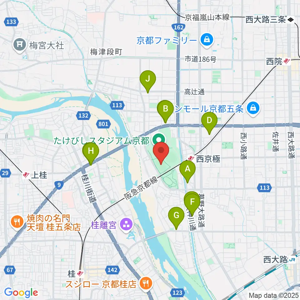東寺ハウジングフィールド西京極周辺のホテル一覧地図