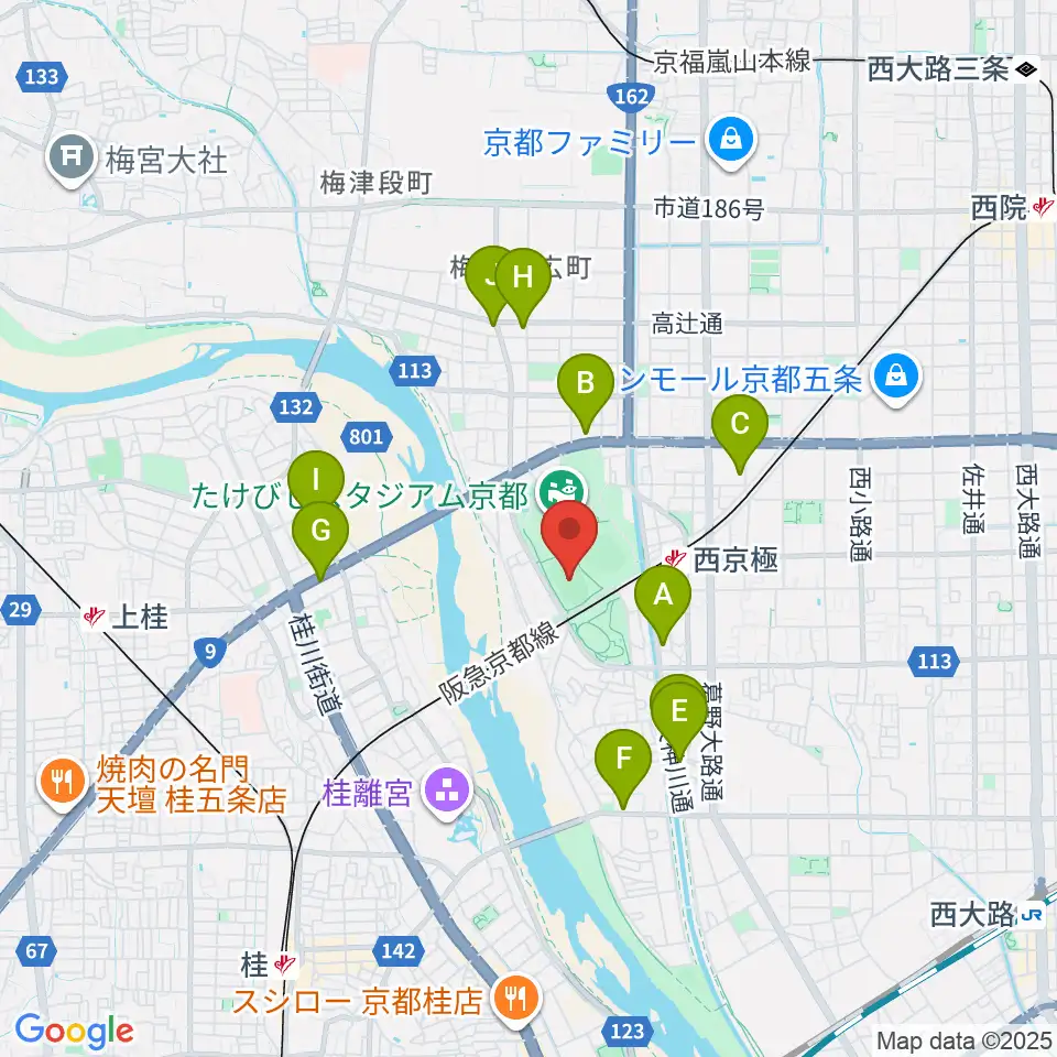 東寺ハウジングフィールド西京極周辺のホテル一覧地図