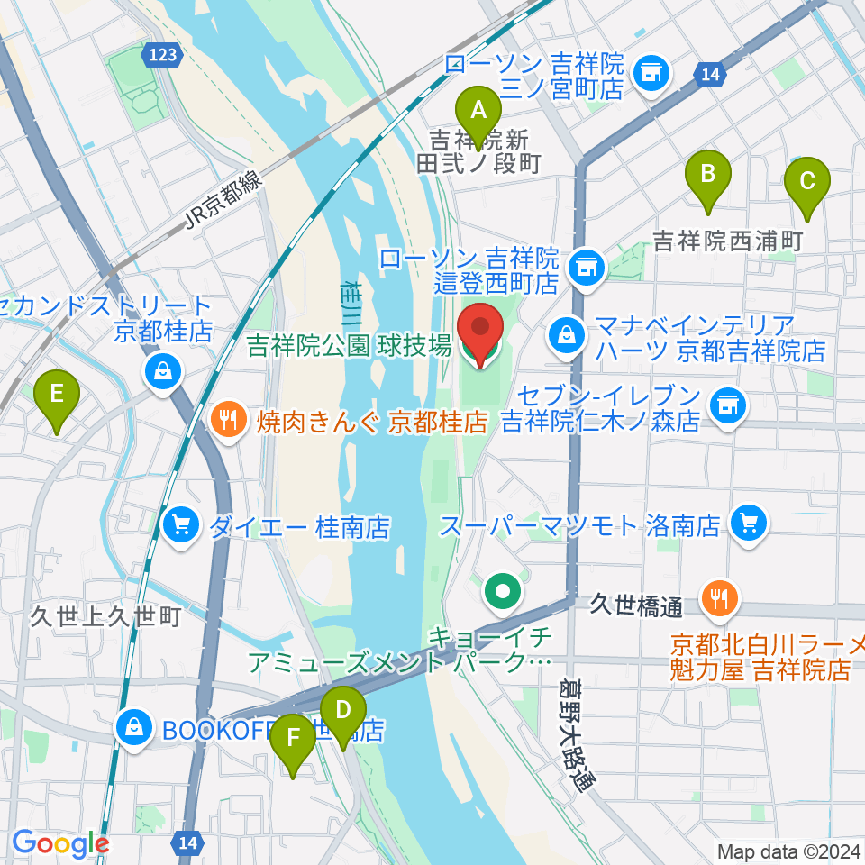 SBSロジコム吉祥院公園球技場周辺のホテル一覧地図