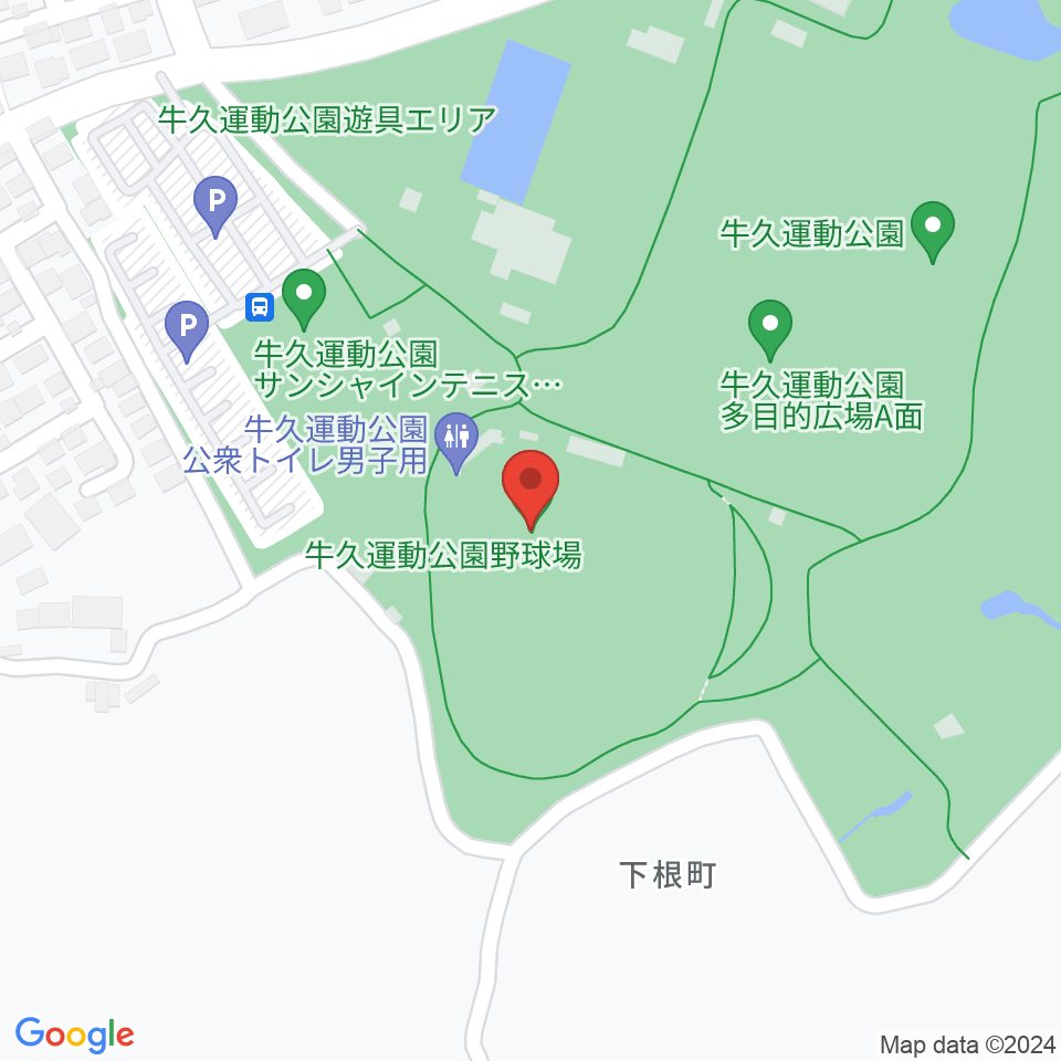 牛久運動公園野球場周辺のホテル一覧地図