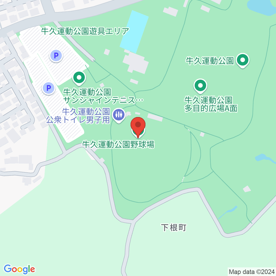 牛久運動公園野球場周辺のホテル一覧地図