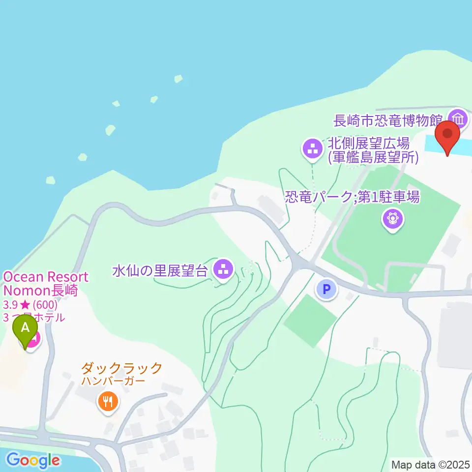 ベネックス恐竜博物館周辺のホテル一覧地図