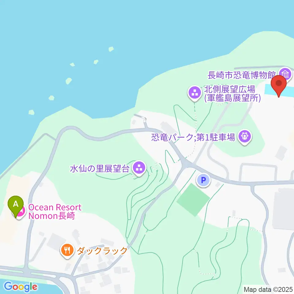 ベネックス恐竜博物館周辺のホテル一覧地図