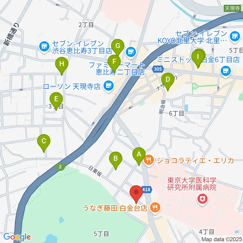 松岡美術館周辺のホテル一覧地図