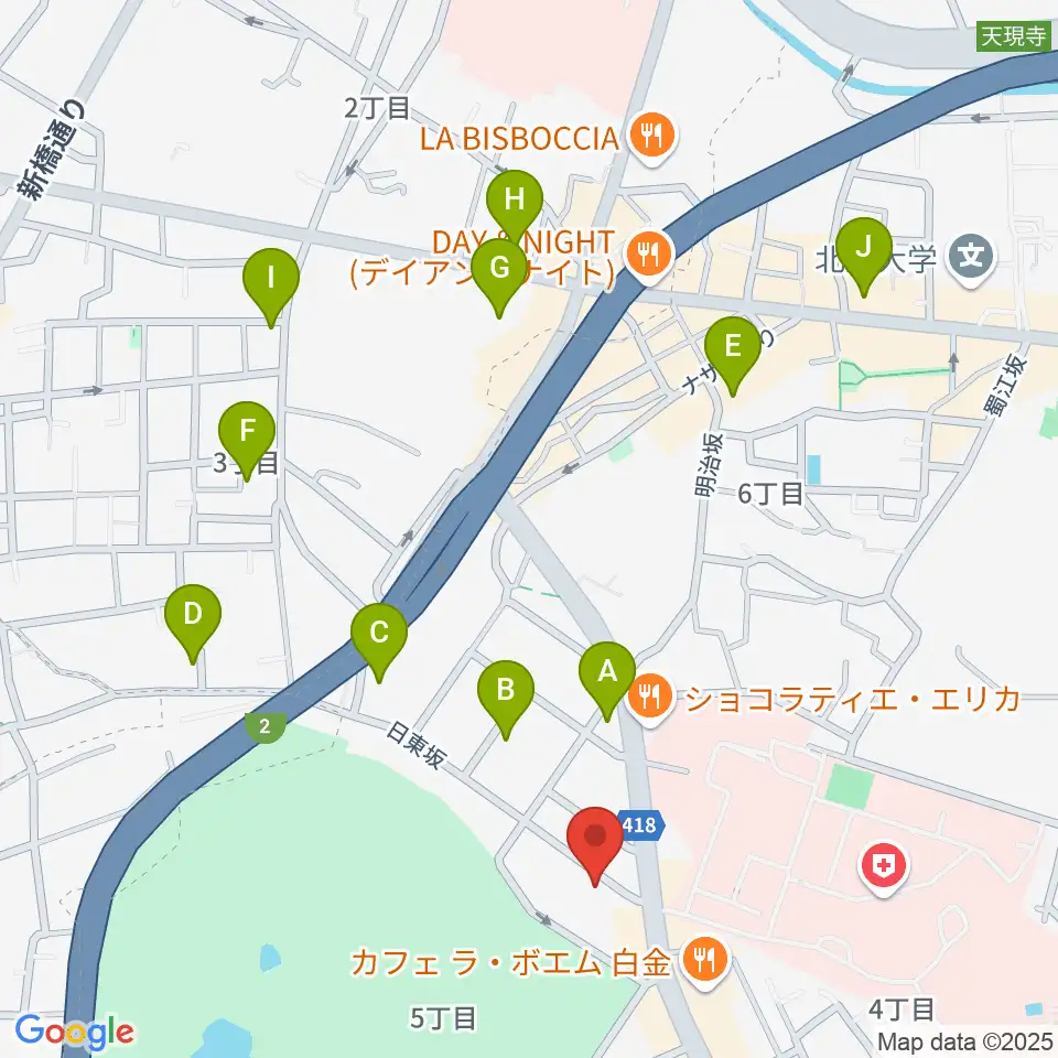 松岡美術館周辺のホテル一覧地図