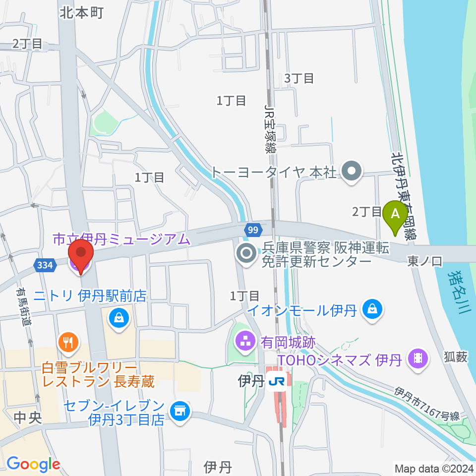 市立伊丹ミュージアム周辺のホテル一覧地図