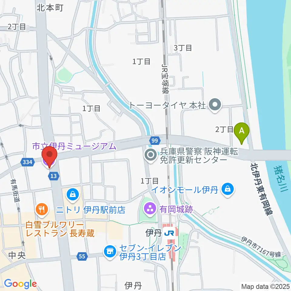市立伊丹ミュージアム周辺のホテル一覧地図