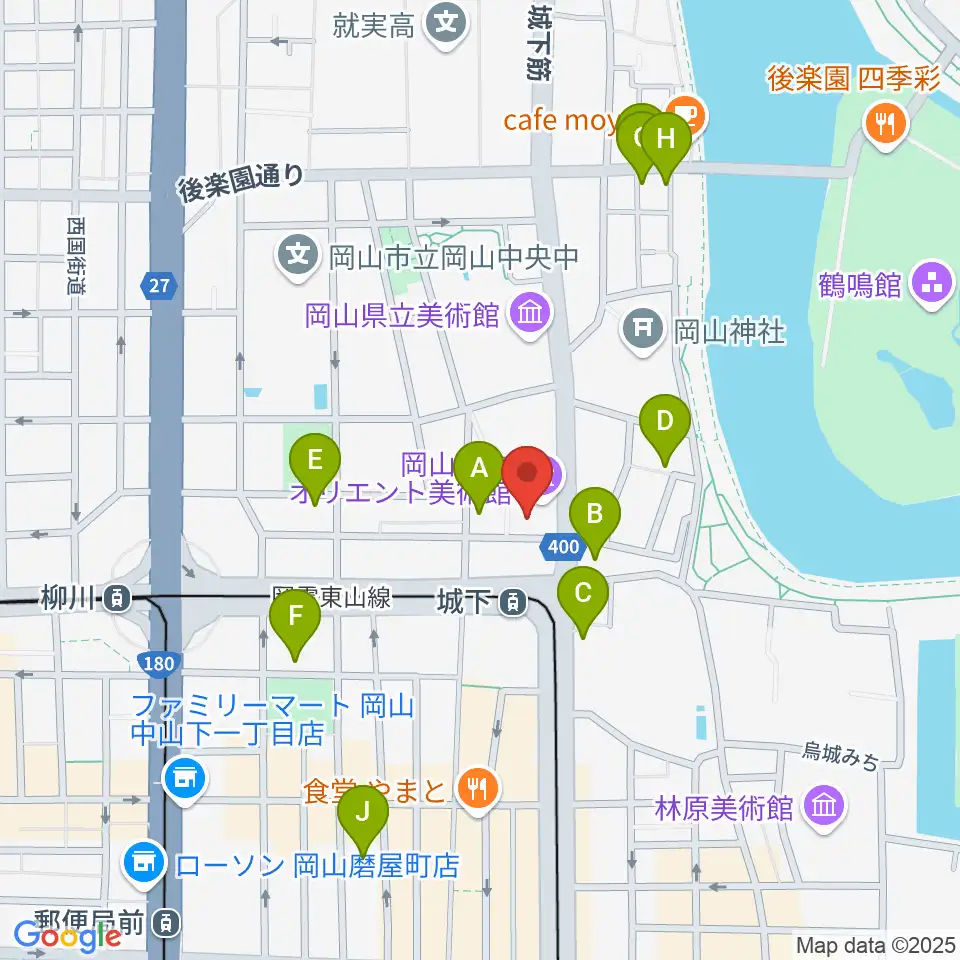 岡山市立オリエント美術館周辺のホテル一覧地図