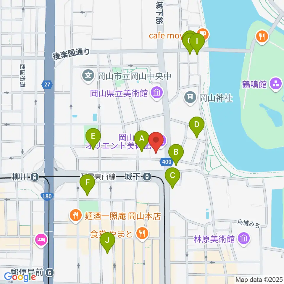 岡山市立オリエント美術館周辺のホテル一覧地図