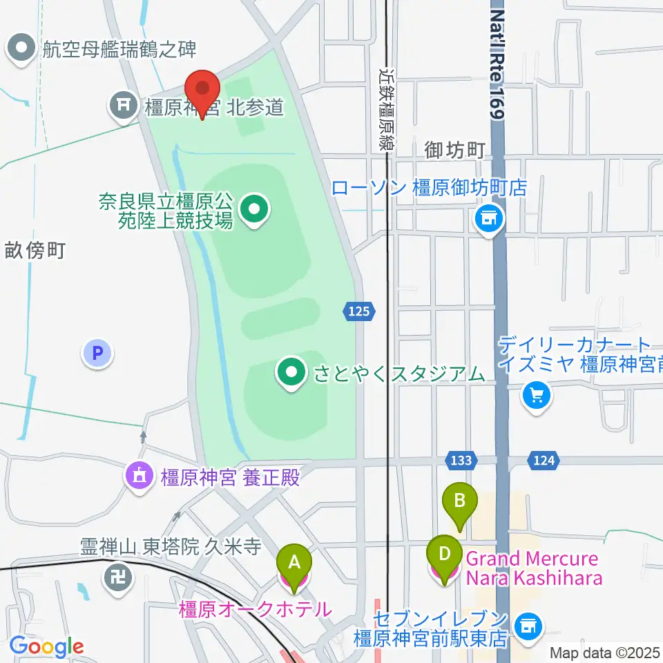 ジェイテクトアリーナ奈良周辺のホテル一覧地図