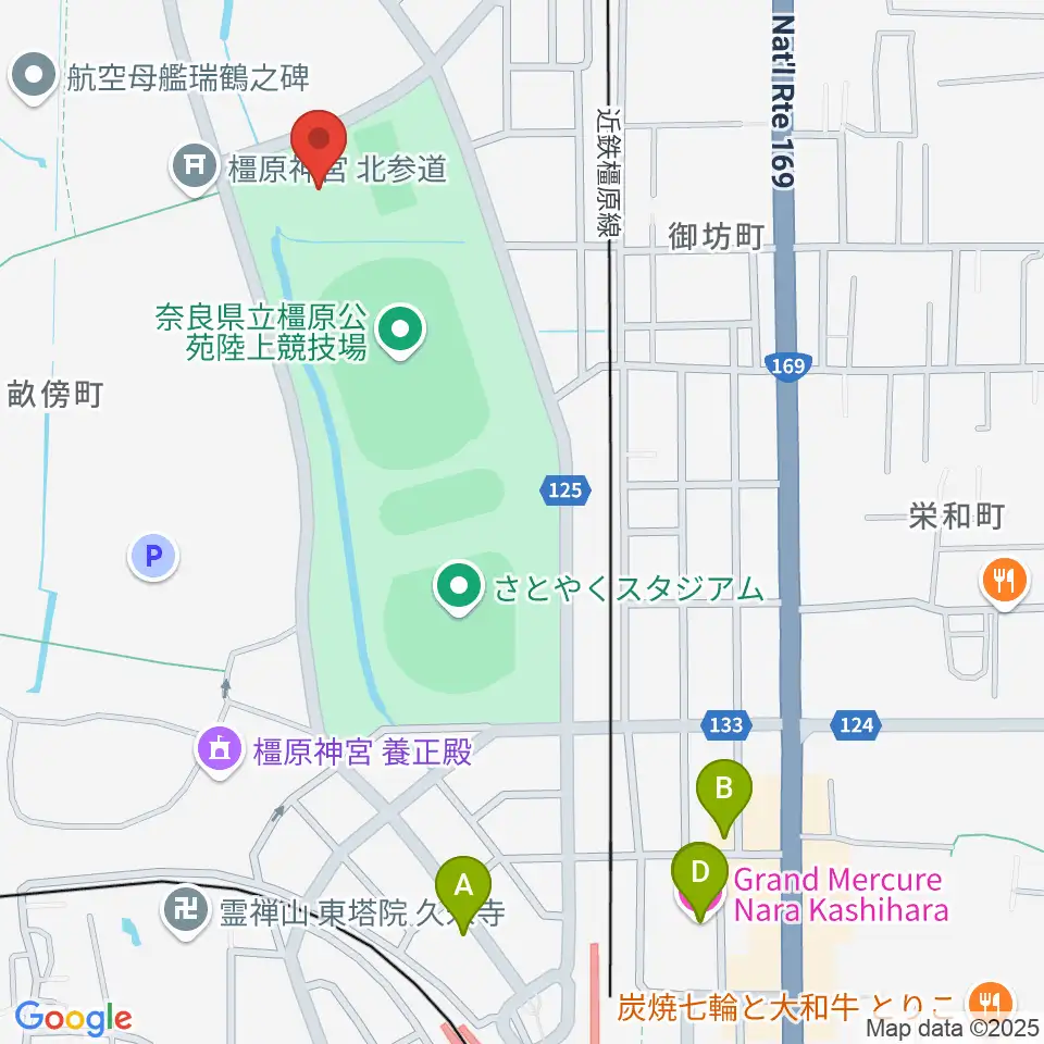 ジェイテクトアリーナ奈良周辺のホテル一覧地図