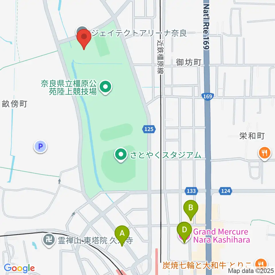 ジェイテクトアリーナ奈良周辺のホテル一覧地図