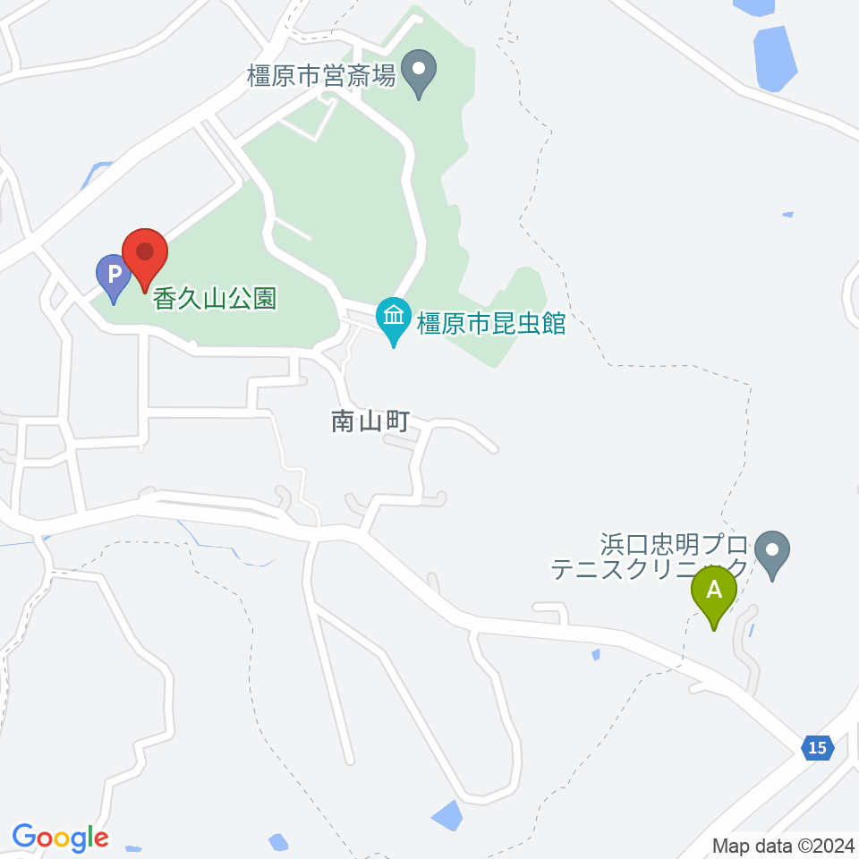 橿原市香久山体育館周辺のホテル一覧地図