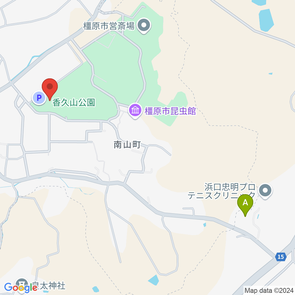 橿原市香久山体育館周辺のホテル一覧地図