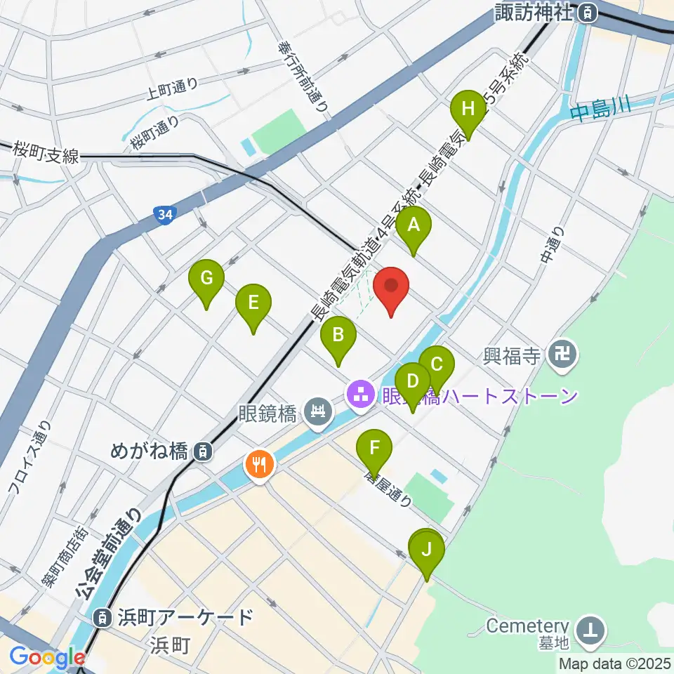 長崎市民体育館 周辺のホテル一覧地図