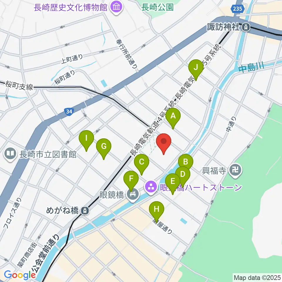 長崎市民体育館 周辺のホテル一覧地図